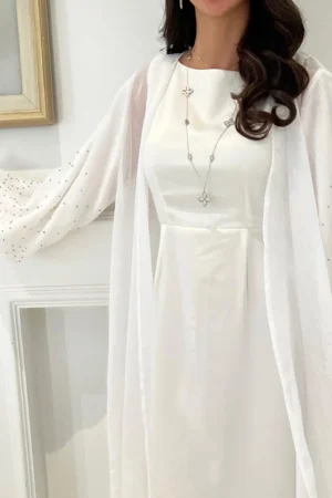 Organza abaya white